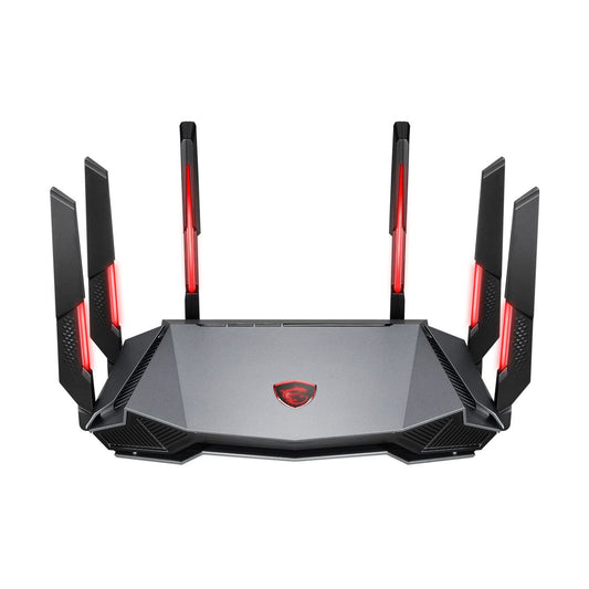 ROUTER MSI (RADIX AXE6600 WIFI 6E TRI-BAND GAMING ROUTER) WIFI6E 6GHZ 6600MBPS 4CORE/1.8GHZ 6ANTENAS