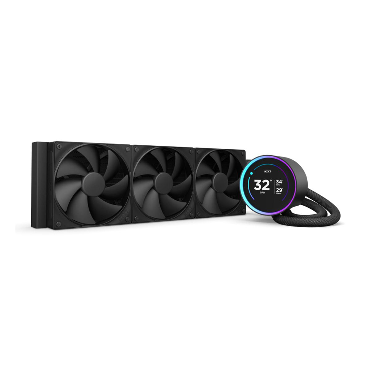 VENTILADOR P/CPU NZXT (RL-KN36E-B2) KRAKEN ELITE 360 LCD, FANS 3 X 120MM, 2000RPM, NEGRO