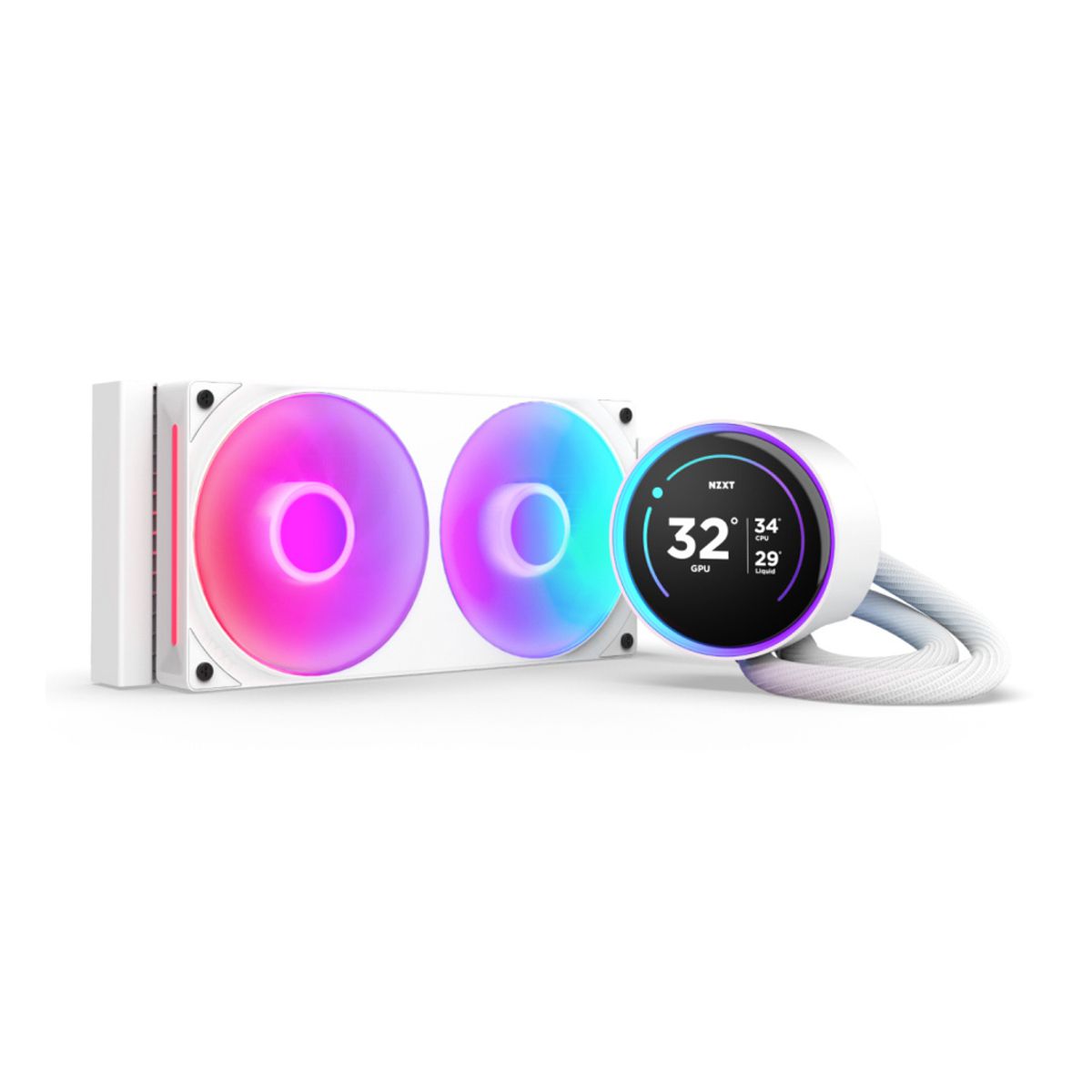 VENTILADOR P/CPU NZXT (RL-KR24E-W2) KRAKEN ELITE 240 RGB V2 LCD, FANS 2 X 120MM, 2000RPM, BLANCO