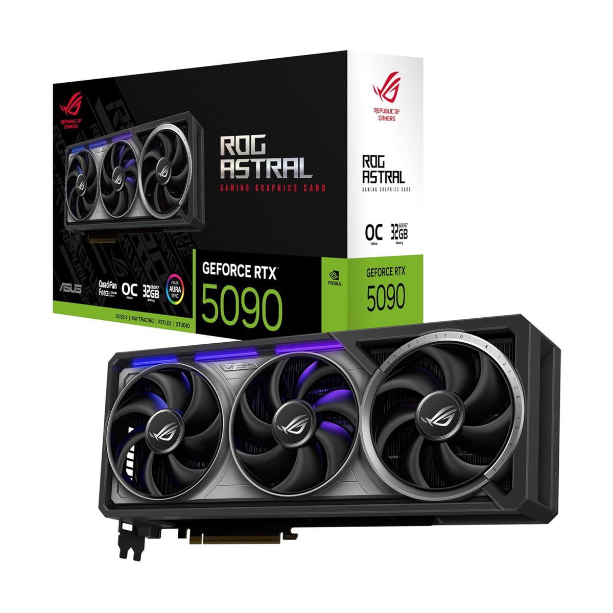 TARJETA DE VIDEO ASUS (ROG-ASTRAL-RTX5090-O32G-GAMING) 32GB GDDR7, 512BIT, PCI-E 5.0,2*HDMI,3*DP, 3*FAN