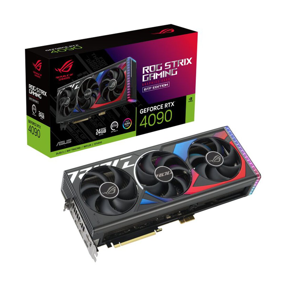 TARJETA DE VIDEO ASUS (ROG-STRIX-RTX4090-24G-BTF-GAMING) REQUIERE CONECTOR BTF, PCI 4,2*HDMI, 3*DP