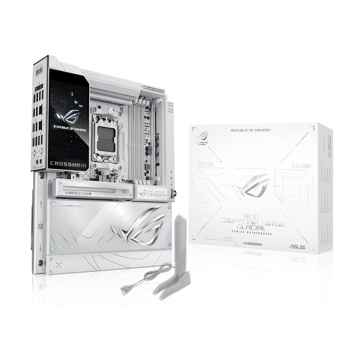 MOTHERBOARD ASUS (ROG CROSSHAIR X870E GLACIAL) SOCKET AM5,4*DDR5,2 USB4,WIFI7,E-ATX