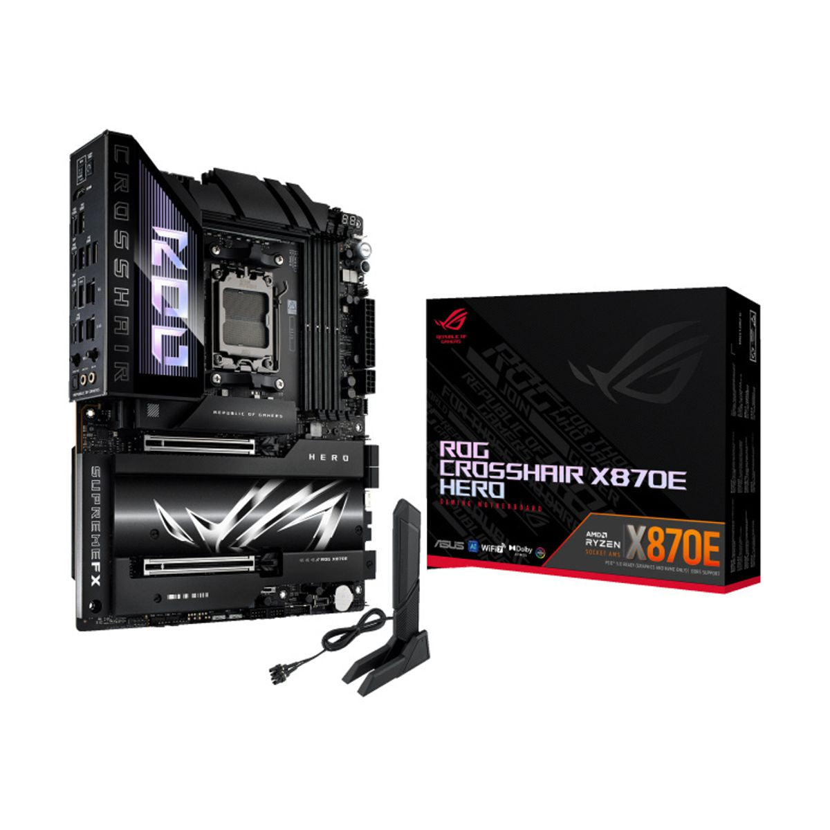 MOTHERBOARD ASUS (ROG CROSSHAIR X870E HERO) SOCKET AM5,PCI-E 5.0,4*DDR5,HDMI,2*USB4,WIFI7,ATX