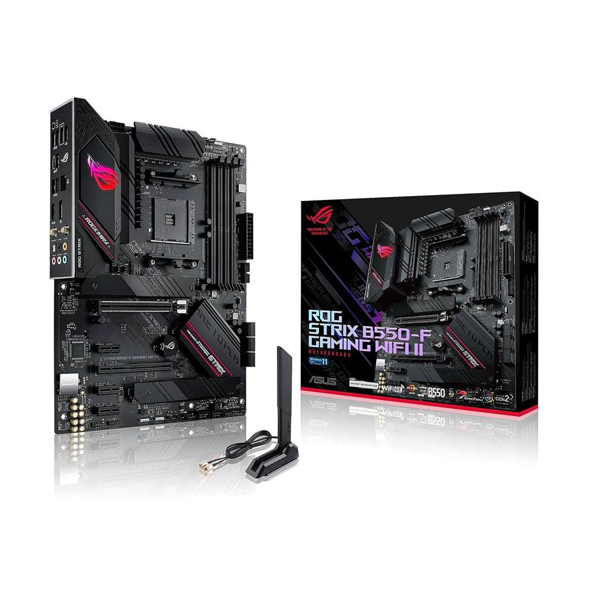 MOTHERBOARD ASUS (ROG STRIX B550-F GAMING WIFI II) SOCKET AM4,4*DDR4,HDMI,DP,PCIE-4.0,WIFI6E,ATX