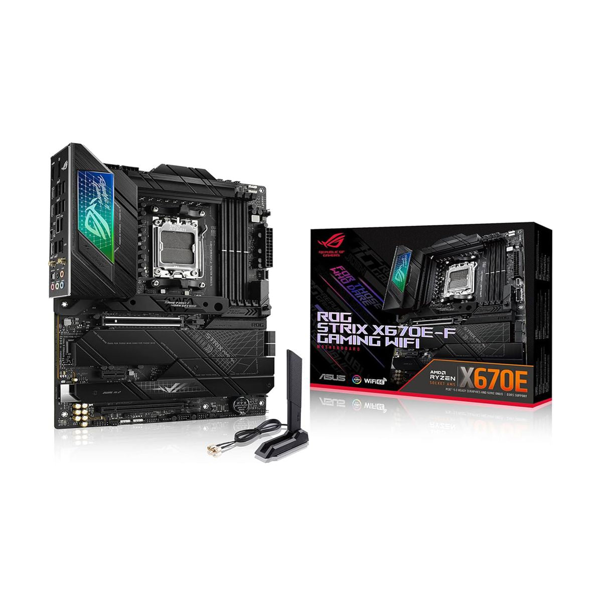 MOTHERBOARD ASUS (ROG STRIX X670E-F GAMING WIFI) SOCKET AM5,4*DDR5,HDMI,DP,PCI-E 5.0,ATX