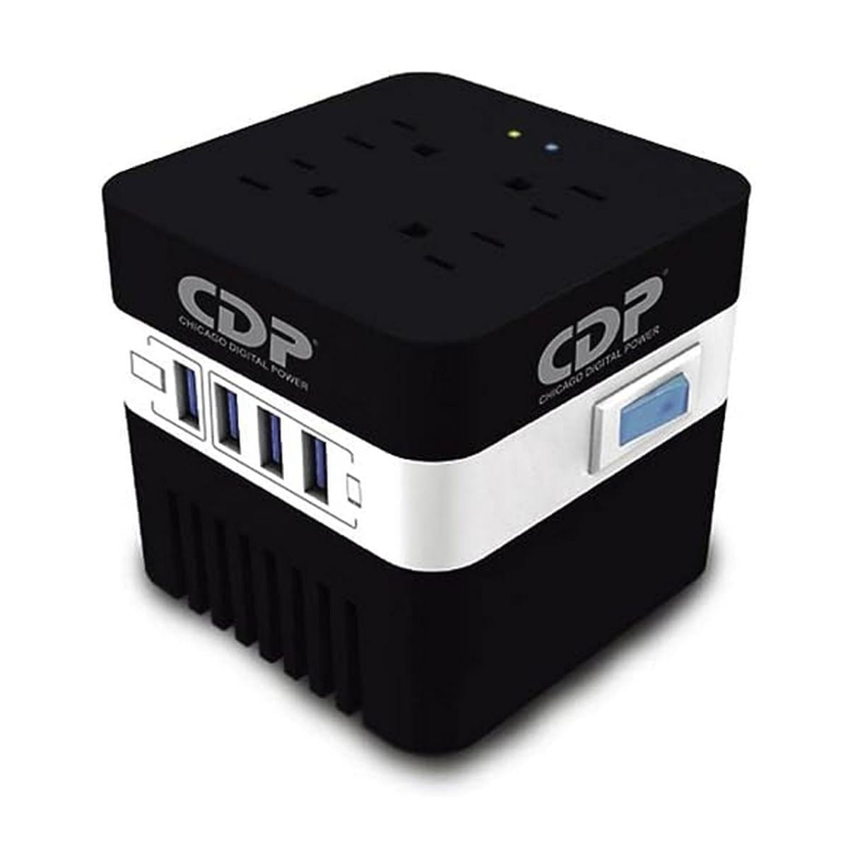Regulador de Voltaje CDP RU-AVR604 600VA/300W AVR - 4 Salidas, 175 julios, 4 Puertos USB, 120 Vac