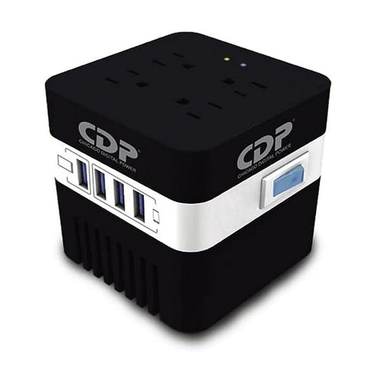 Regulador de Voltaje CDP RU-AVR604 600VA/300W AVR - 4 Salidas, 175 julios, 4 Puertos USB, 120 Vac
