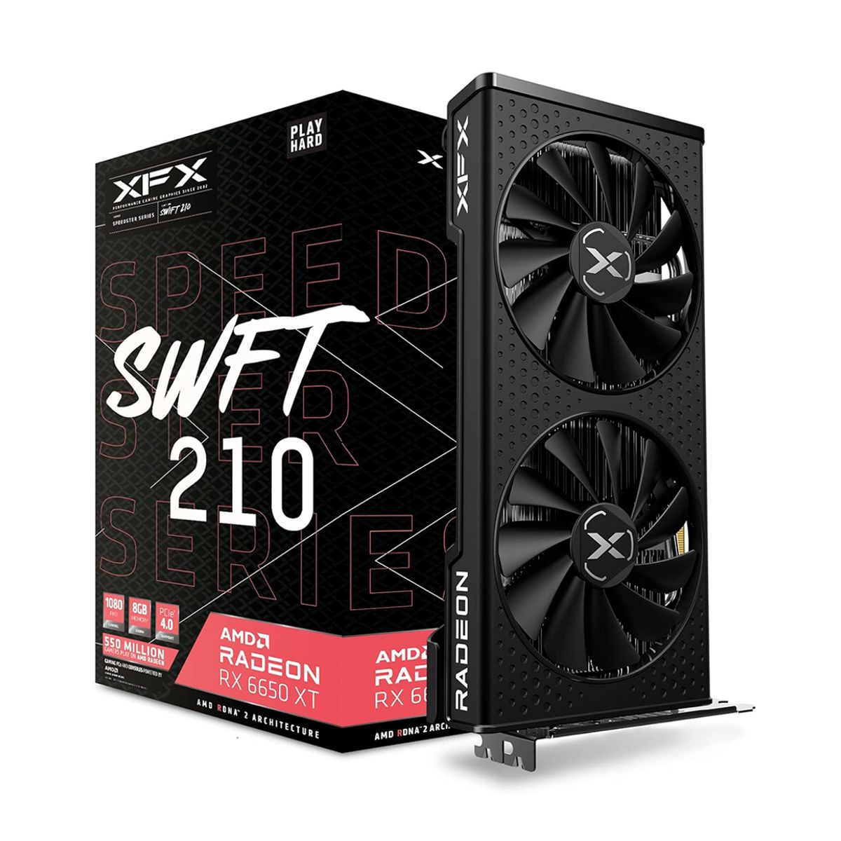 TARJETA DE VIDEO XFX (RX-665X8DFDY) SPEEDSTER SWFT 210 RADEON RX 6650XT,8GB GDDR6,2048MHZ,3*DP,HDMI