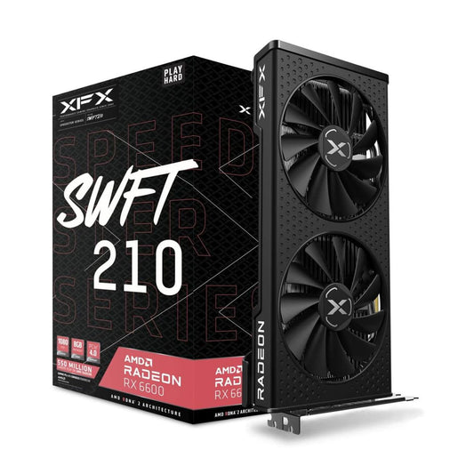 TARJETA DE VIDEO XFX (RX-66XL8LFDQ) SPEEDSTER SWFT 210 RADEON RX 6600,8GB GDDR6,2044MHZ,3*DP,HDMI