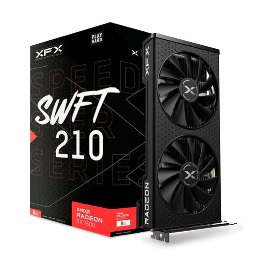 TARJETA DE VIDEO XFX (RX-76PSWFTFY) SWFT 210 RADEON RX7600, 8GB, 2250MHZ, 3*DP, HDMI, NEGRO
