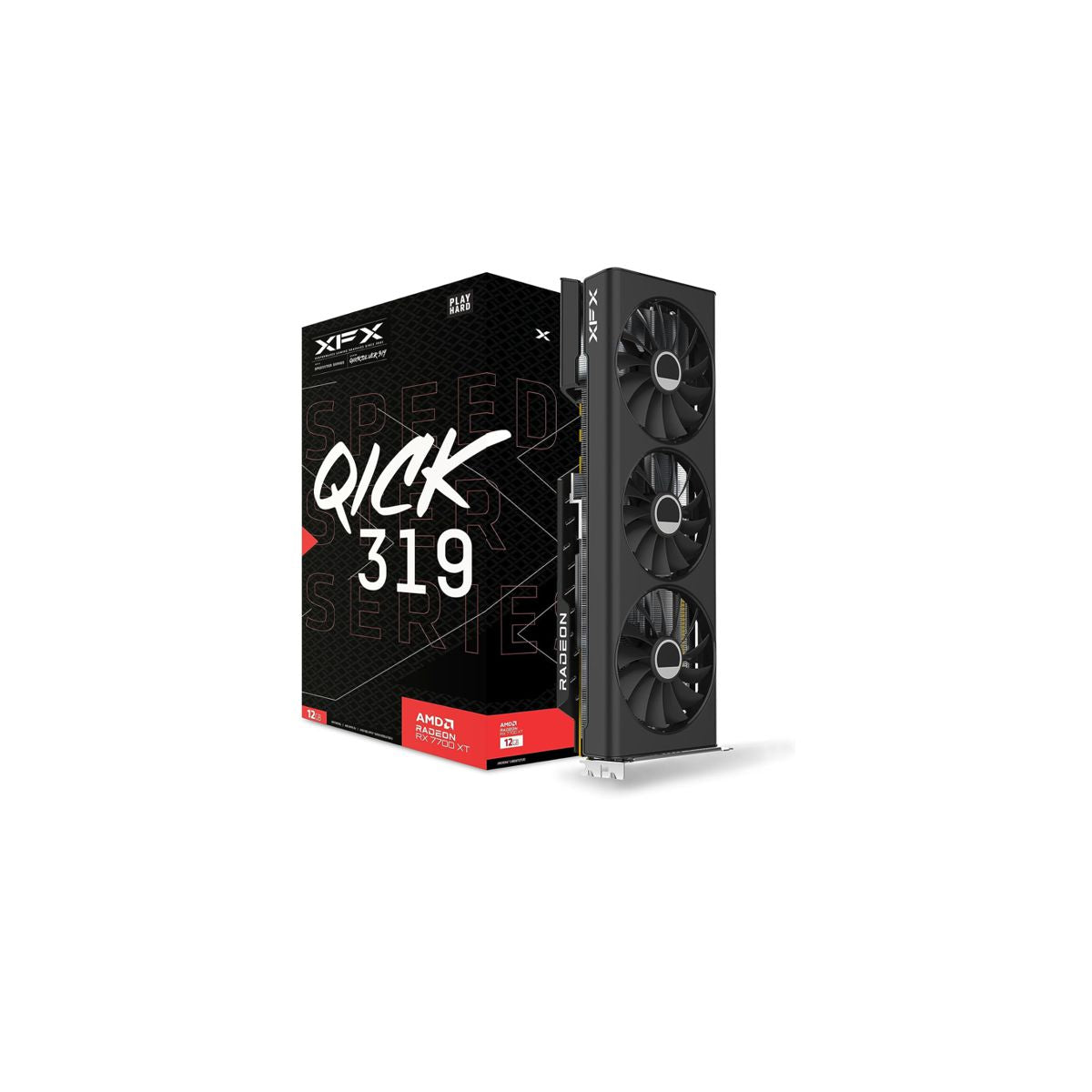 TARJETA DE VIDEO XFX (RX-77TQICKB9) SPEEDSTER QICK 319 RADEON RX7700XT,12GB GDDR6,2276MHZ,3*DP,HMDI