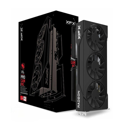 TARJETA DE VIDEO XFX (RX-96TS316B7) SWIFT RX9060XT OC,16GB GDDR6,1900MHZ,2*DP,HDMI,3*FAN,NEGRO