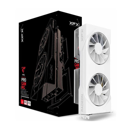 TARJETA DE VIDEO XFX (RX-96TSW8GWQ) SWIFT RX9060XT OC,8GB GDDR6,1900MHZ,2*DP,HDMI,2*FAN,BLANCA