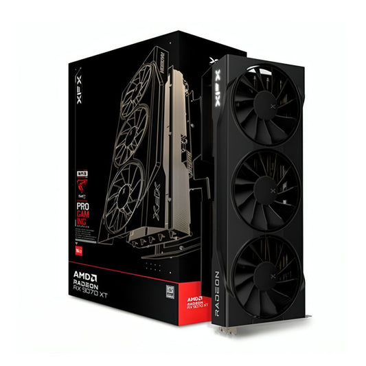 TARJETA DE VIDEO XFX (RX-97TSWF3B9) SWIFT RADEON RX9070XT, 16GB, 2400MHZ, 3*DP, HDMI, 3*FAN, NEGRO