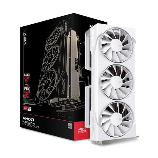 TARJETA DE VIDEO XFX (RX-97TSWF3W9) SWIFT RADEON RX 9070XT, 16GB GDDR6, 2400MHZ, 3*DP, HDMI, BLANCA