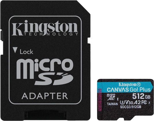 MEMORIA MICROSD SDXC KINGSTON 512GB (SDCG3/512GB)CANVAS GO PLUS, UHS-I, CLASE10, C/ADAPTADOR