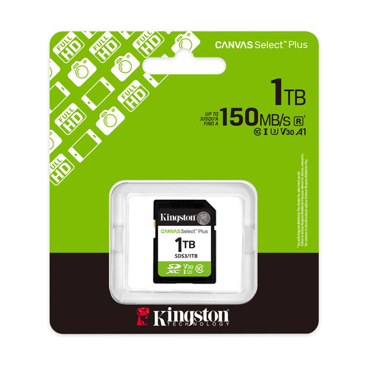 MEMORIA SD SDXC KINGSTON 1TB (SDS3/1TB) CANVAS SELECT PLUS, UHS-I CLASE 10