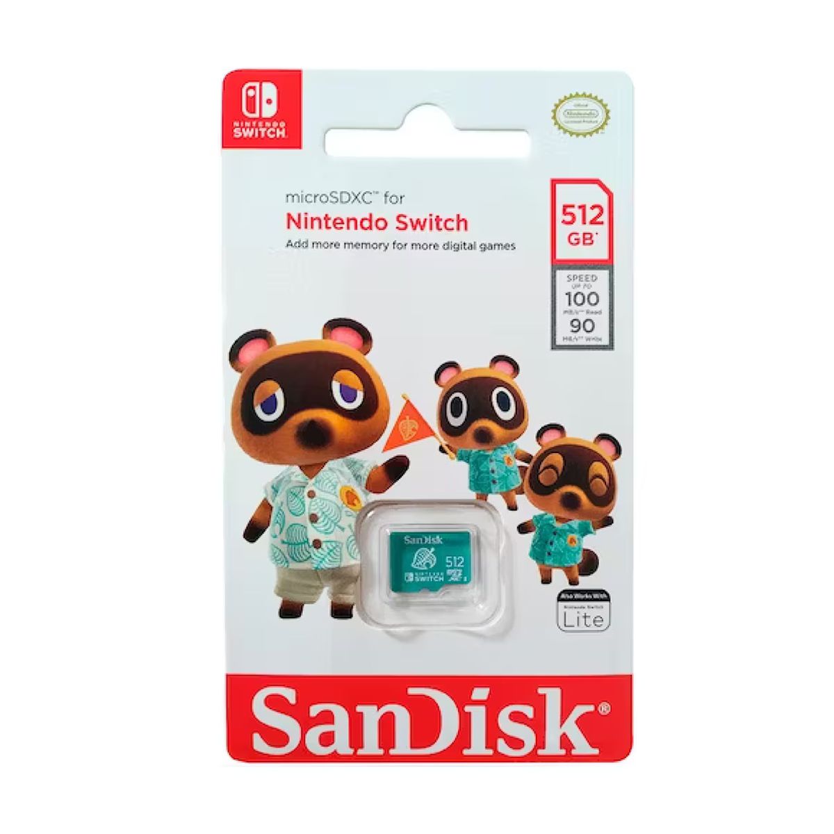 MEMORIA MICROSD SDXC SANDISK 512GB (SDSQXAO-512G-GNCZN) NINTENDO SWITCH, ANIMAL CROSSING