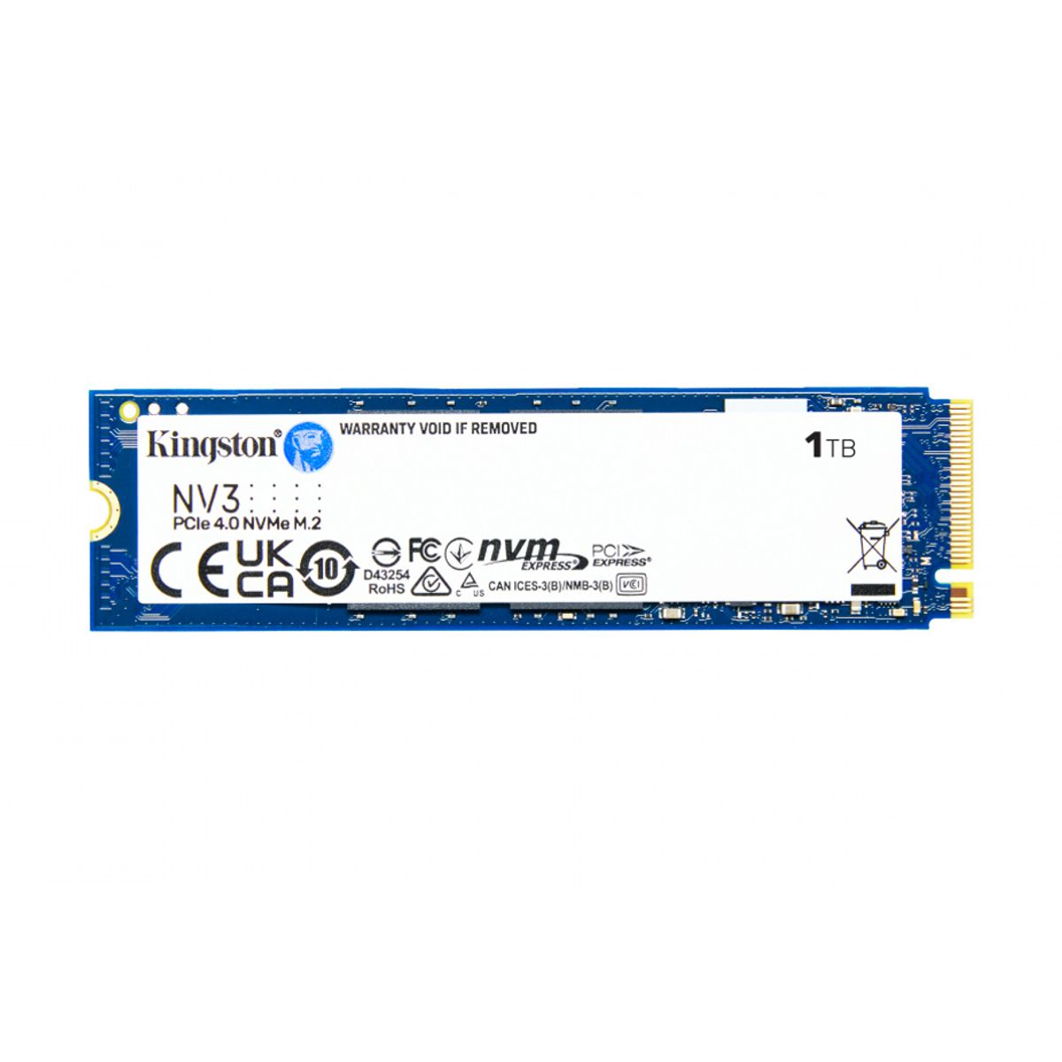 UNIDAD DE ESTADO SOLIDO KINGSTON NV3 1TB M.2 2280 NVME PCIE GEN 4X4 R.6000MB/S W.4000MB/S - 