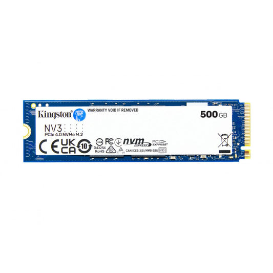 UNIDAD DE ESTADO SOLIDO KINGSTON NV3 500GB M.2 2280 NVME PCIE GEN 4X4 R.5000MB/S W.3000MB/S - 