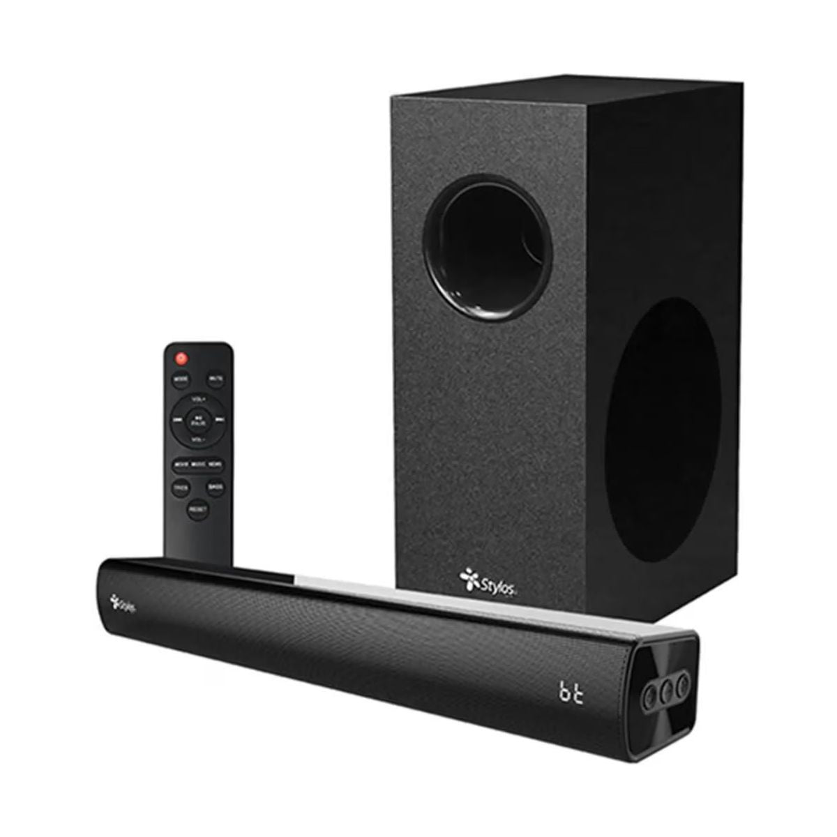 BARRA DE SONIDO STYLOS (STAB210B) 40W, AUX, BT, HDMI, USB, NEGRO