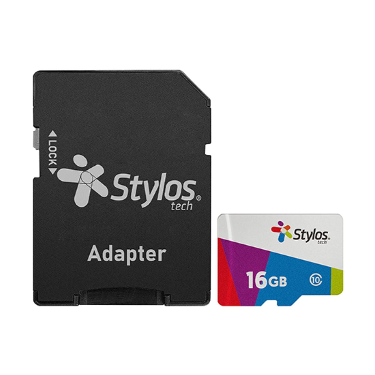 MEMORIA MICROSD STYLOS (STMS161B) 16GB, CLASE 10, CON ADAPTADOR, NEGRO