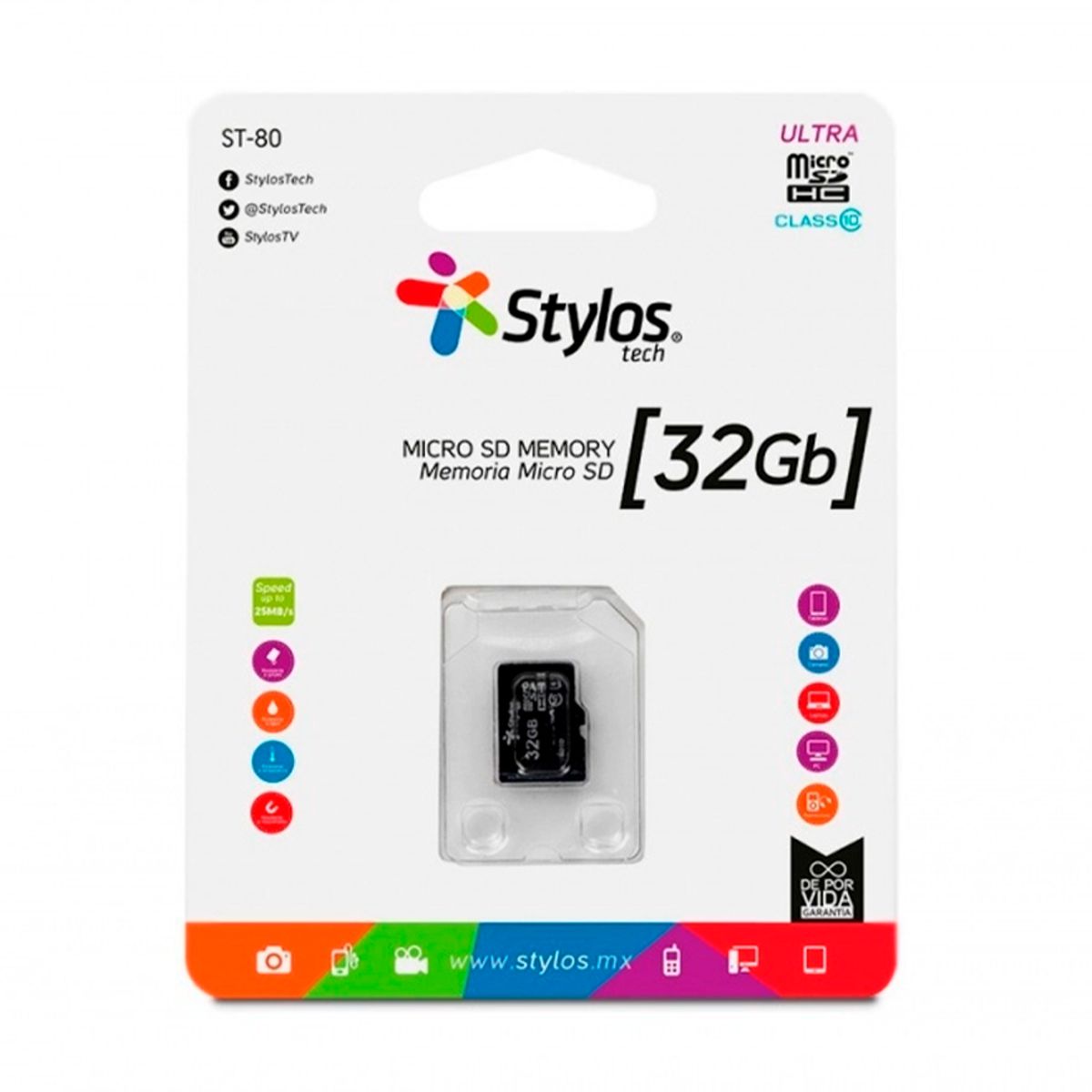 Memoria Micro SD 32GB S/A Stylos. STMSDS3B - 