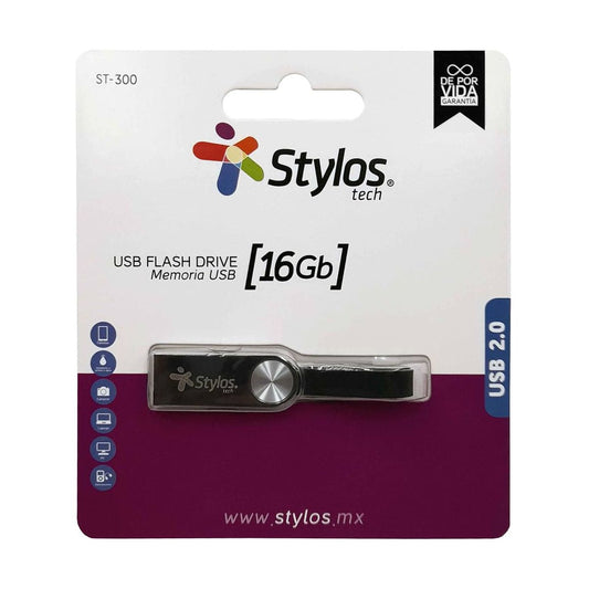Memoria USB ST300 16GB Stylos. STMUS316B - 