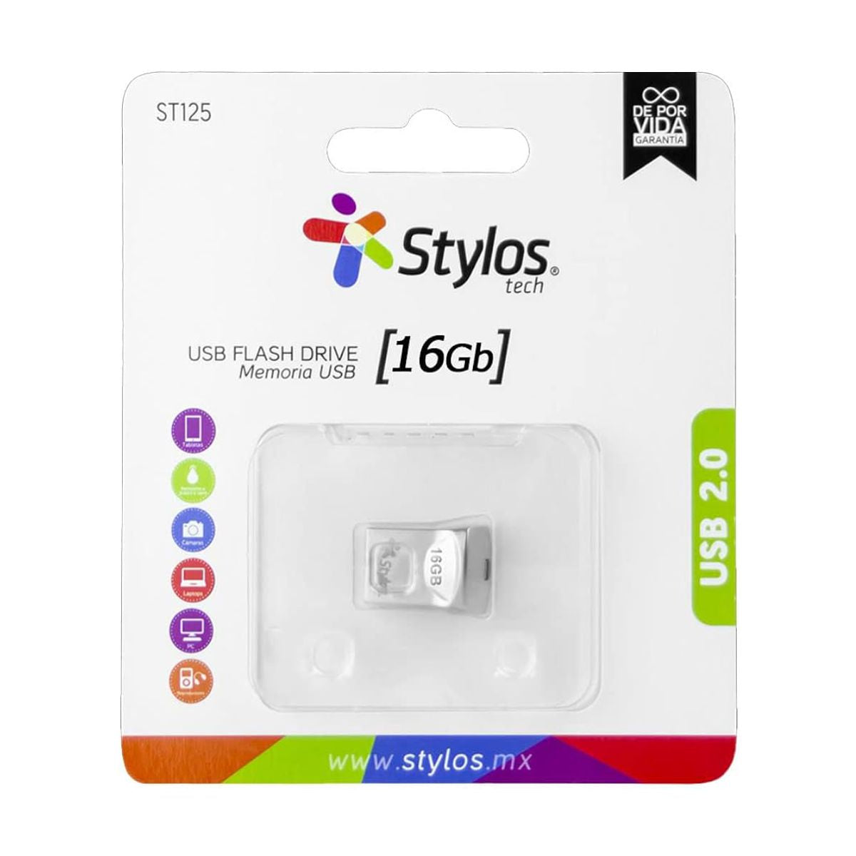 Memoria USB Mini 16GB Stylos. STMUS42S - 