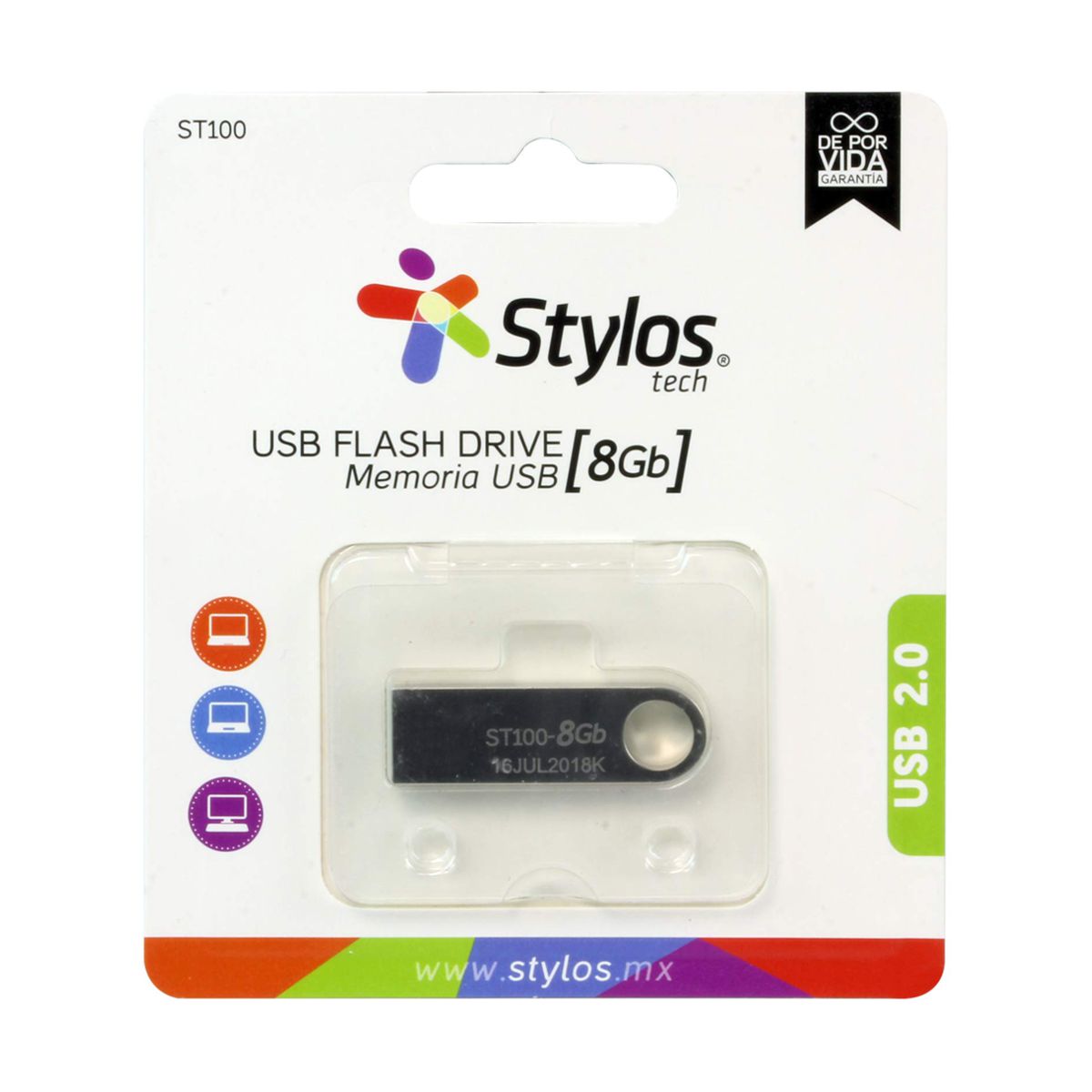 Memoria USB 8GB Stylos. STMUSB1B - 