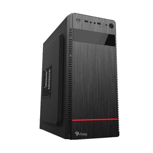 GABINETE STYLOS (STPGAC4B) CGAB2, MICRO ATX, 2*USB 1.0, FUENTE 500W. NEGRO