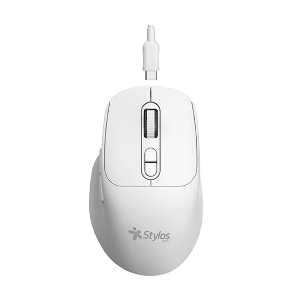 MOUSE INALAMBRICO STYLOS (STPMOI8W) 1600 DPI, 6 BOTONES, USB NANO 2.4GHZ, BLANCO