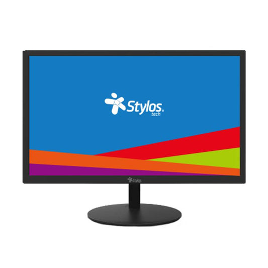 MONITOR LED STYLOS 18.5" (STPMOT1B) 1366*768 HD, PLANO, 60HZ, 5MS, VGA, HDMI, NEGRO