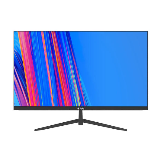 MONITOR LED STYLOS 27" (STPMOT8B) OFICINA, 1920*1080, FHD, PLANO, 75HZ, 5MS, VGA, HDMI,NEGRO