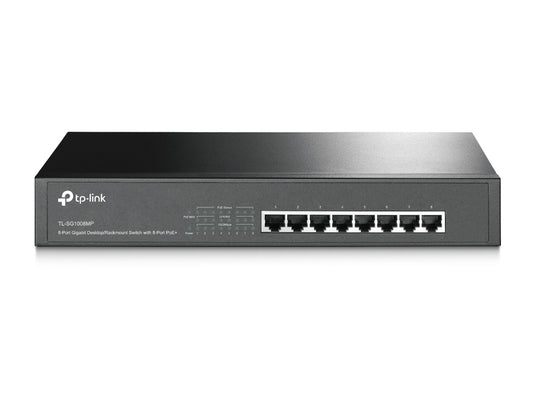 Switch Gigabit TP-Link No administrable POE (TL-SG1008MP) - Negro, 126W, 8 puertos