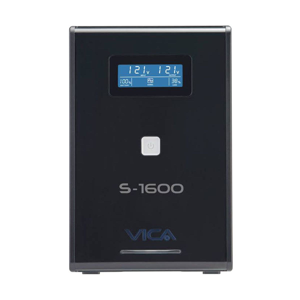 No break interactivo S1600 - 1600VA/900W, entrada 127 VCA 60 Hz, salida 120 VCA, 5 tomas reguladas/5 reguladas y respaldadas, RJ11/45, pantalla LCD