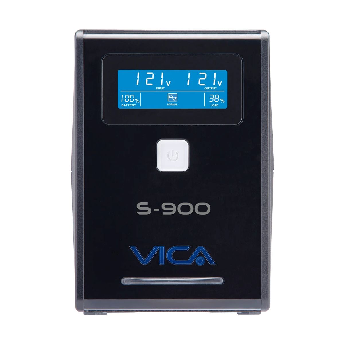 No break interactivo S900 - 900VA/550W, entrada 127 VCA 60 Hz, salida 120 VCA, 4 tomas reguladas/4 reguladas y respaldadas, RJ11, pantalla LCD