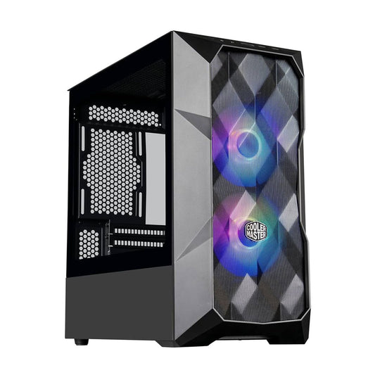 GABINETE COOLER MASTER (TD300-KGNN-S00) TD300 MESH,NEGRO,DUAL FANS CF120MM ARGB,MINI TORRE,S/FUENTE