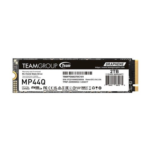 UNIDAD SSD M.2 TEAMGROUP 2TB (TM8FFD002T0C101) TEAM MP44Q, PCI GEN 3X4, 2280, 7.400 MB/S,6,200MB/S