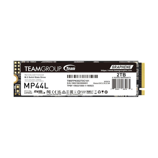 UNIDAD SSD M.2 TEAMGROUP (TM8FPK002T0C101) TEAM M.2-2280 PCI-E GEN4X4 MP44L 2TB RETAIL