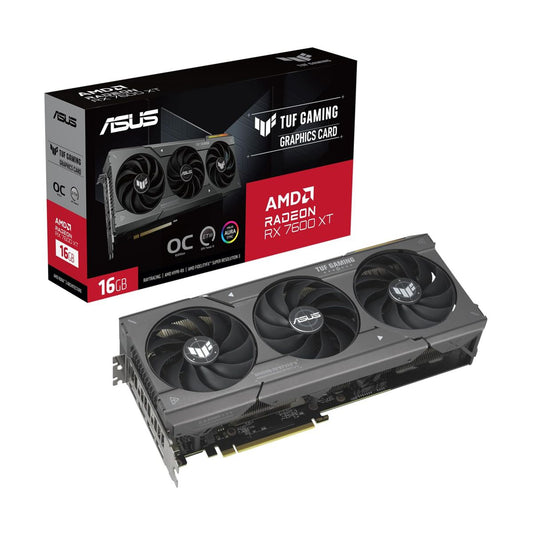 TARJETA DE VIDEO ASUS (TUF-RX7600XT-O16G-GAMING) 128BIT,PCI-E 4.0,HDMI 2.1,3*DP1.4A,TRI FAN