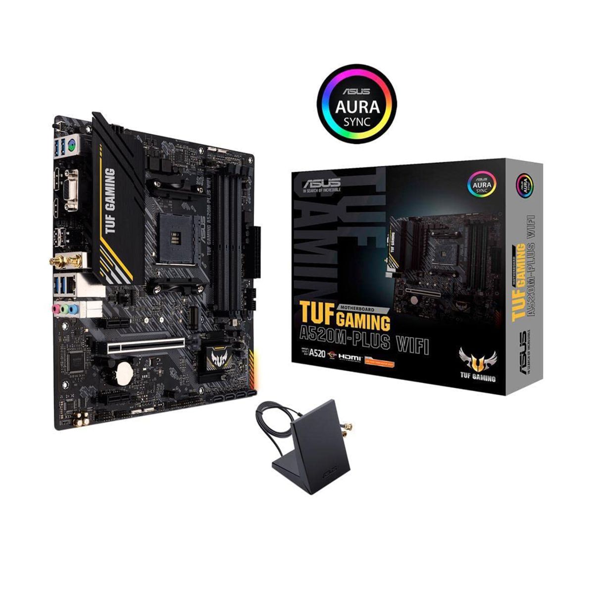 MOTHERBOARD ASUS (TUF GAMING A520M-PLUS WIFI) SOCKET AM4,4*DDR4,HDMI,DP,VGA,PCIE-3.0,WIFI,MICRO ATX