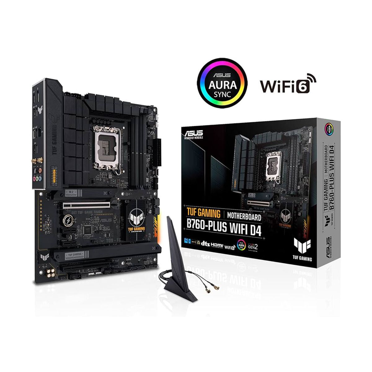 MOTHERBOARD ASUS (TUF GAMING B760-PLUS WIFI) SOCKET 1700 13A,4*DDR5,HDMI,DP,PCIE-5.0,WIFI6,ATX