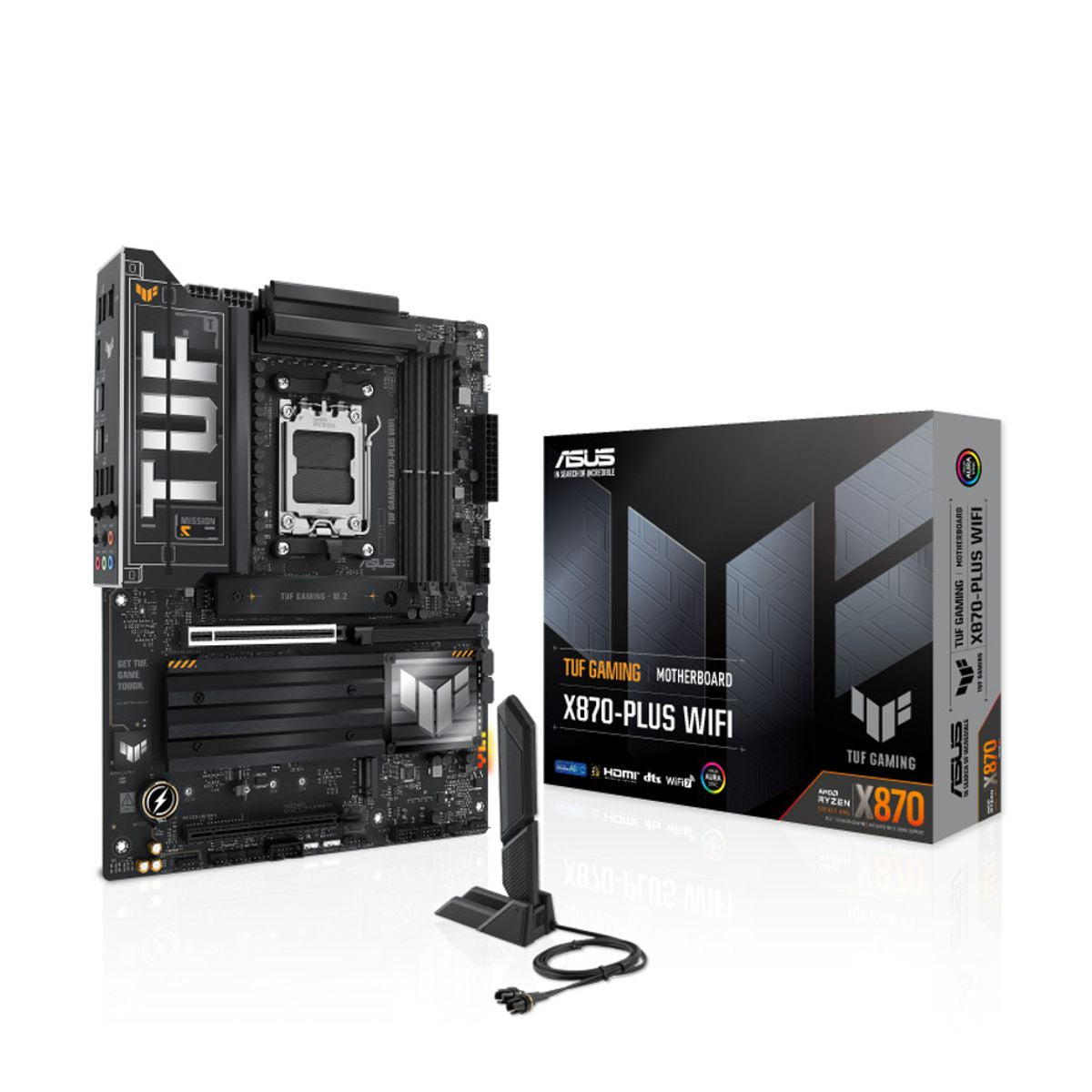 MOTHERBOARD ASUS (TUF GAMING X870-PLUS WIFI)SOCKET AM5,4*DDR5,HDMI,2 USB4,PCI-E 5.0,WIFI7,ATX