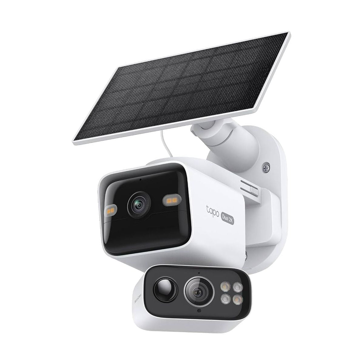 Kit de camara de seguridad con doble lente Pan/Tiltn alimentada por energia solar - 
