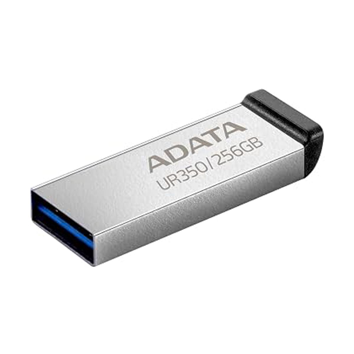 Memoria USB de 256GB UR350 3.2 Gen 1 (retrocompatible 3.0 y 2.0) - diseno elegante sin tapa. Color Metalico, negro. UR350-256G-RSR/BK