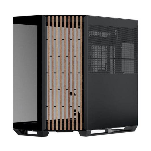 GABINETE APNX (V1-W-BK-V1) MEDIA TORRE, CRISTAL TEMPLADO, NEGRO