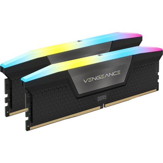 MEMORIA DIMM DDR5 CORSAIR (CMH64GX5M2B5200C40) 64GB (2X32GB) 5200MHZ VENGEANCE RGB NEGRO