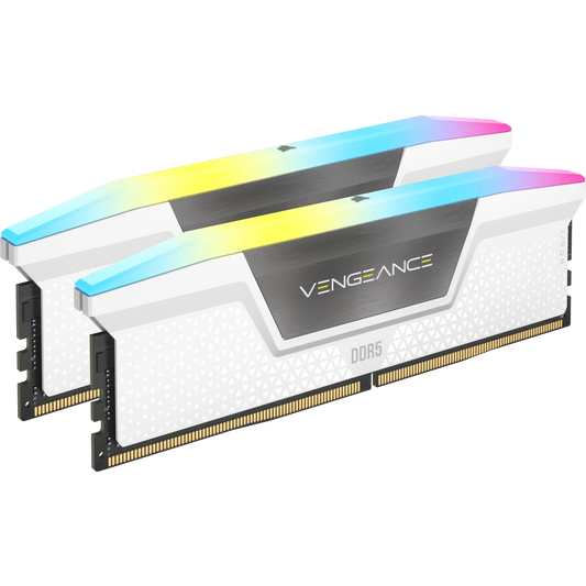 MEMORIA DIMM DDR5 CORSAIR (CMH64GX5M2B5200C40W) 64GB (2X32GB) 5200MHZ VENGEANCE RGB BLANCO