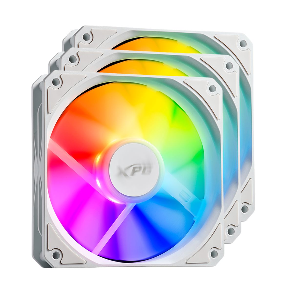 Ventilador XPG VENTO R 120 ARGB PWM TRIPLE PACK (Pulse Width Modulation). Dimensiones 120x120 x25mm. Iluminacion ARGB. BLANCO VENTOR120ARGBPWM3C-WHCWW - 